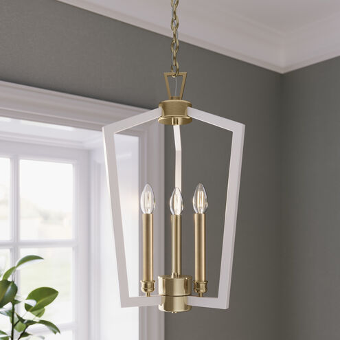 Lizabeth 3 Light 16 inch Matte White/Modern Gold Pendant Ceiling Light